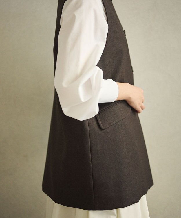 #Newans 大人気ジレが新素材で再登場！チュニックジレ ブラウン