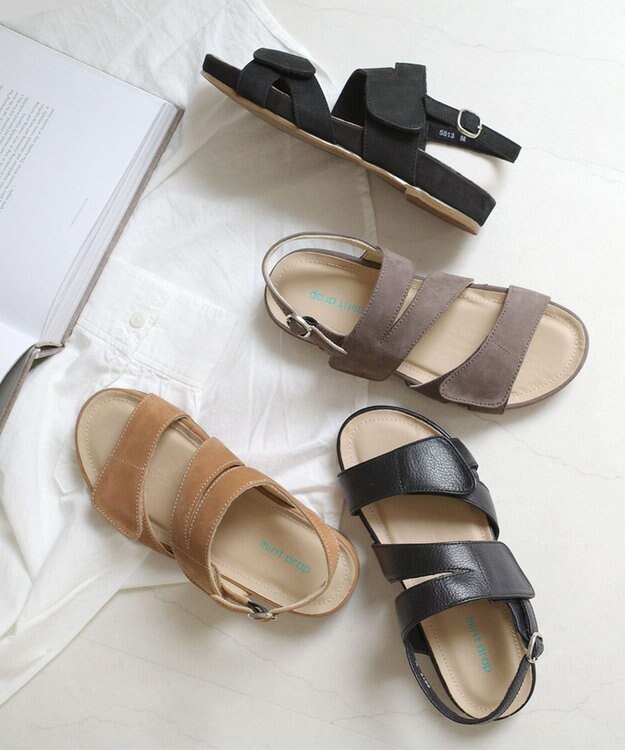 Pointer 本革 バックストラップサンダル キャメル(スエード)