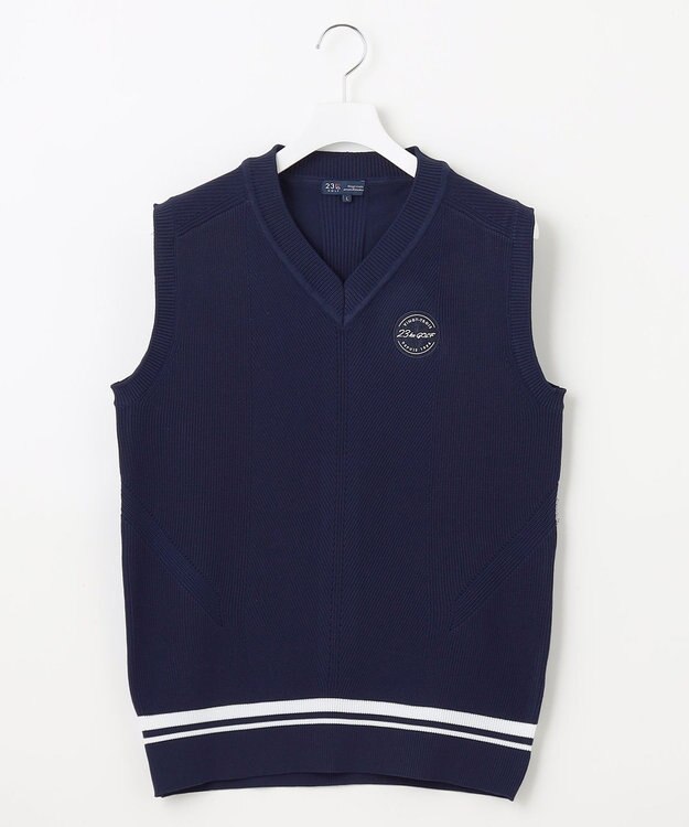 23区GOLF 【MEN】【ウォッシャブル】ニット ベスト ネイビー系