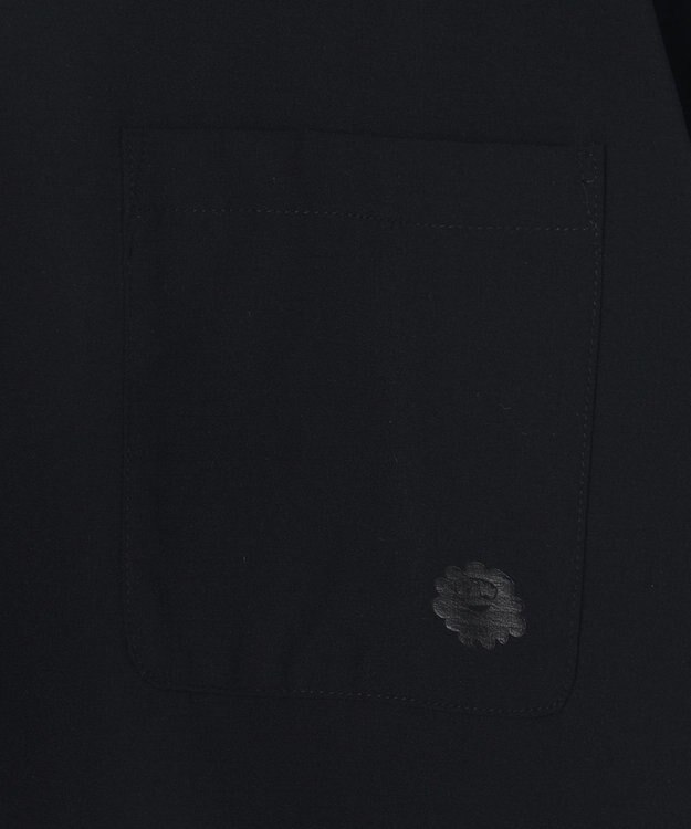 PW CIRCULUS 【MEN】【ストレッチ / 通気性】ロゴ オープンカラー シャツ ブラック系