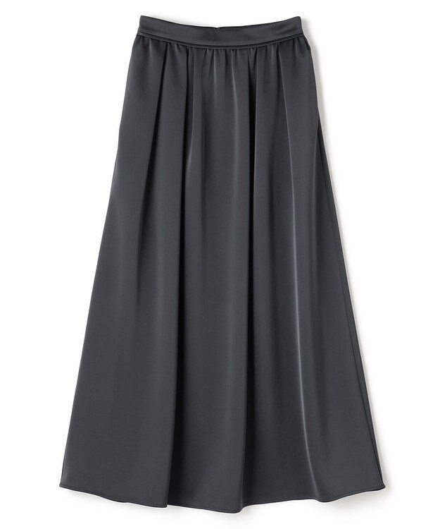 uncrave シャイニーダブルサテン フレアスカート スレート