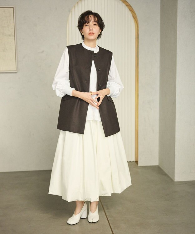 #Newans 大人気ジレが新素材で再登場！チュニックジレ ブラウン