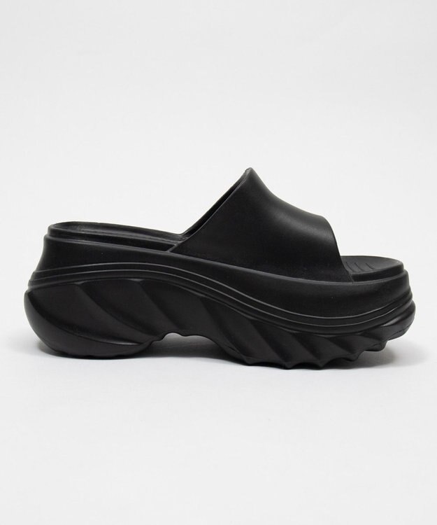 WEGO 厚底デザインラバーサンダル ブラック