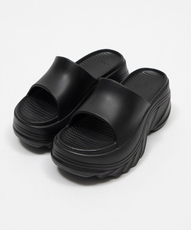 WEGO 厚底デザインラバーサンダル ブラック