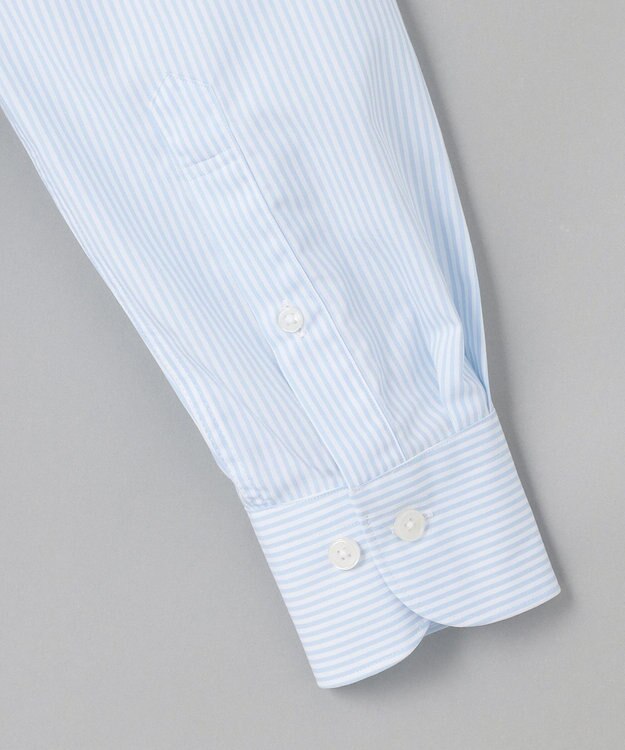 GOTAIRIKU 【形態安定】PREMIUMPLEATS_セミワイドカラー 通年ドレスシャツ_ストライプ(25年春夏モデル) サックスブルーストライプ