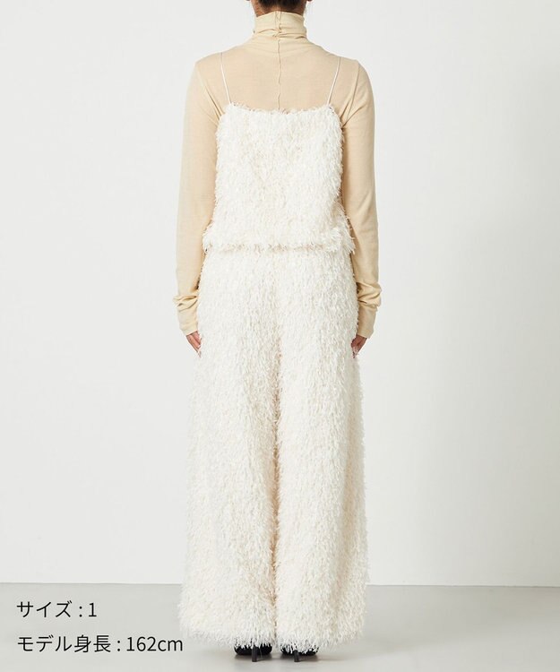 NAVE 【Nave・洗える】フェザーフリンジ キャミソールブラウス アイボリー系