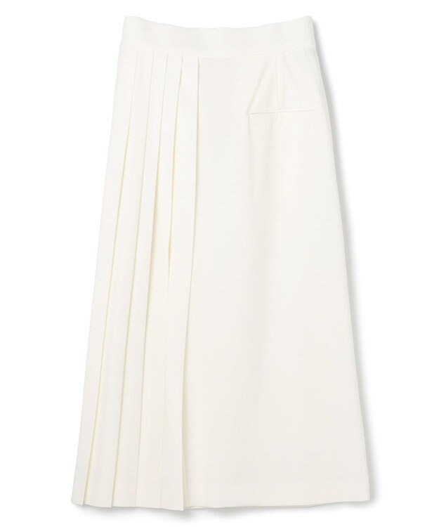 BEIGE， 【セットアップ対応・洗える・BAILA 11月号掲載】ZEPHYR / ウールライクアシンメトリープリーツスカート Ecru