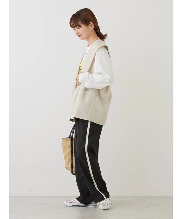 AMERICAN HOLIC 丈違いニュアンスベスト Light Beige