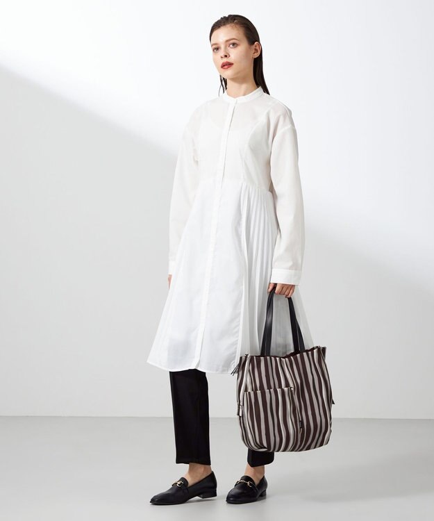 Y'SACCS 【ムック本掲載】ドローイングストライプ　トートバッグ ワイン