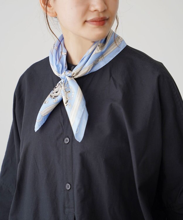 Marca 【Marcaオリジナル】ドッグ 小判 シルクツイル スカーフ ブルー