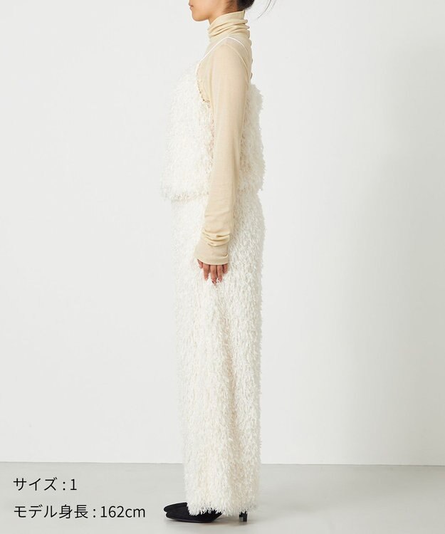 NAVE 【Nave・洗える】フェザーフリンジ キャミソールブラウス アイボリー系