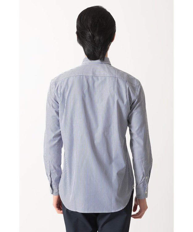 DAKS コットン ストライプシャツ ブルー