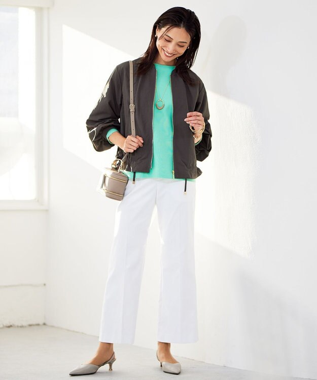 自由区 【撥水加工・UVケア・洗える】ライトグログラン ブルゾン スレート