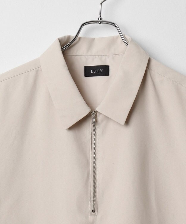 WEGO 【LUCY】アイススウェードハーフジップシャツ（S） ライトベージュ