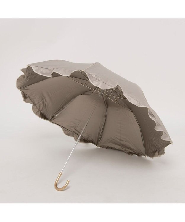 UNBILLION カシュネ cachenez / 【晴雨兼用】【日傘】 UV カット率99％以上 PUへプラムトップレス折りたたみ傘 ダークベージュ