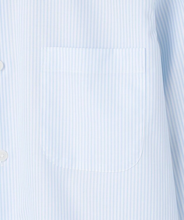 GOTAIRIKU 【形態安定】PREMIUMPLEATS_セミワイドカラー 通年ドレスシャツ_ストライプ(25年春夏モデル) サックスブルーストライプ