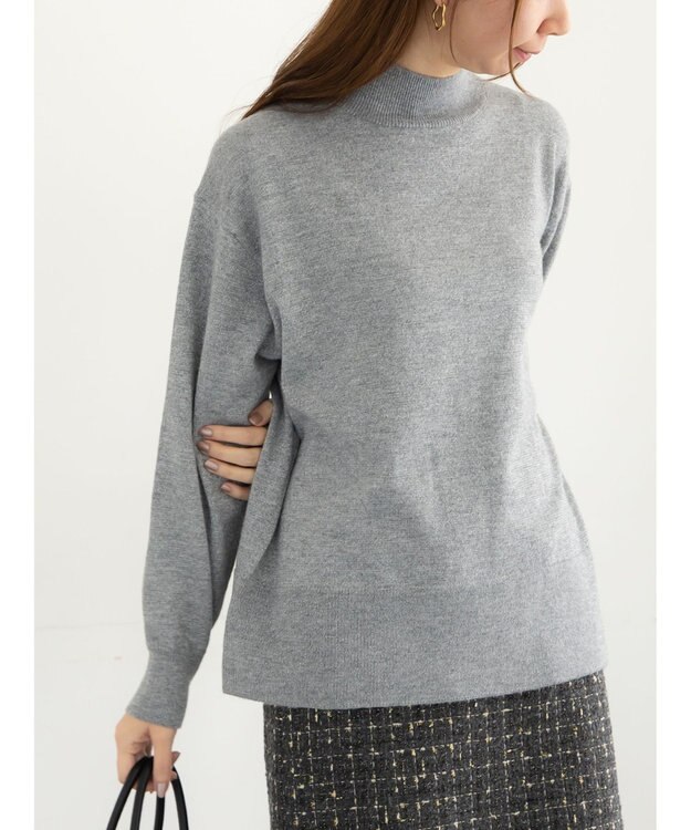 Te chichi バックスリットスタンドネックプルオーバー シルバー