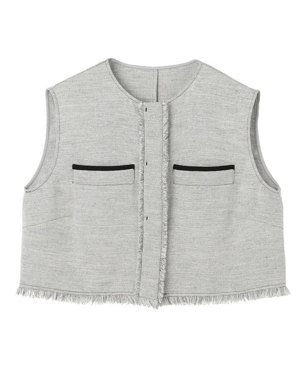 uncrave リネンライクツイル ジレブラウス グレー