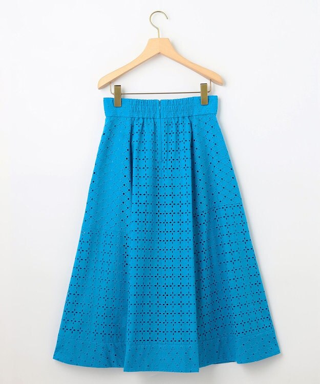 組曲 S 【洗える】パッチワークレース スカート ブルー系