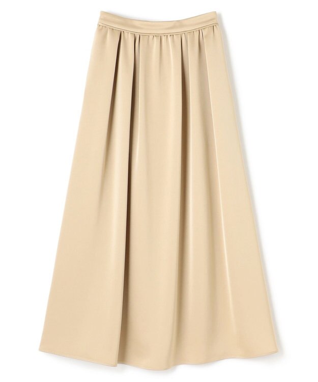 uncrave シャイニーダブルサテン フレアスカート ゴールドベージュ