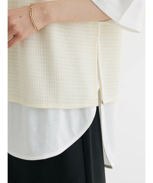 Green Parks ＳＥＴ２点　メッシュベスト＋半袖カットチュニック Ecru