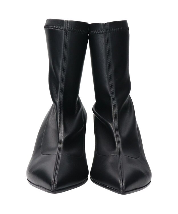 INTER-CHAUSSURES 【FABIO RUSCONI】ポインテッドトウストレッチショートブーツ ブラック