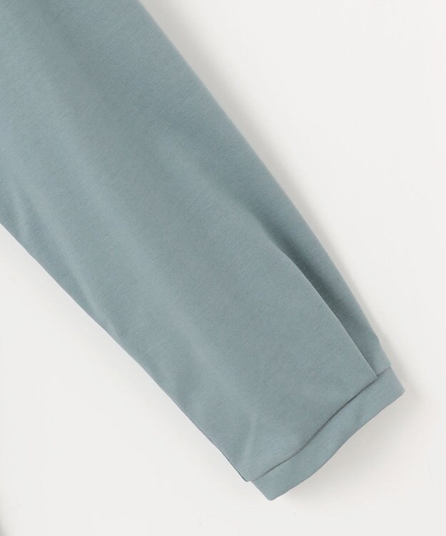 J.PRESS LADIES L プレーティングジャージー フリルネック カットソー グレイッシュグリーン系