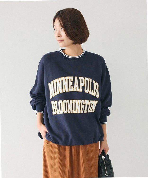 CRAFT STANDARD BOUTIQUE 【ユニセックス】裏毛プリントスウェット Navy
