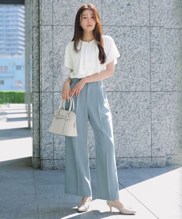 ANY SIS 【ウエストサイズ調整可】アーバンクールタッチ パンツ ミント
