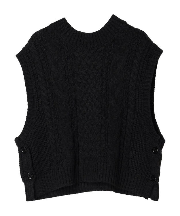 CRAFT STANDARD BOUTIQUE ２ＷＡＹケーブルニットベスト Black
