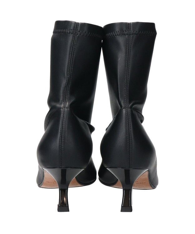 INTER-CHAUSSURES 【FABIO RUSCONI】ポインテッドトウストレッチショートブーツ ブラック