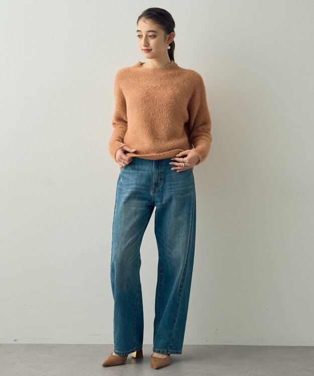 YECCA VECCA 2wayラメフェザーニット Orange