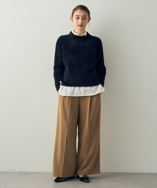 YECCA VECCA 2wayラメフェザーニット Black