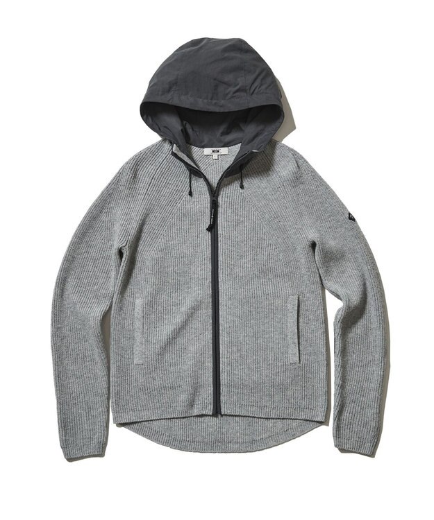 JOSEPH ABBOUD MOUNTAIN 【UNISEX】リサイクルウールポリ ニットパーカー ライトグレー系