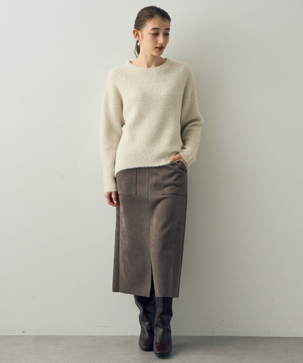 YECCA VECCA 2wayラメフェザーニット Ivory