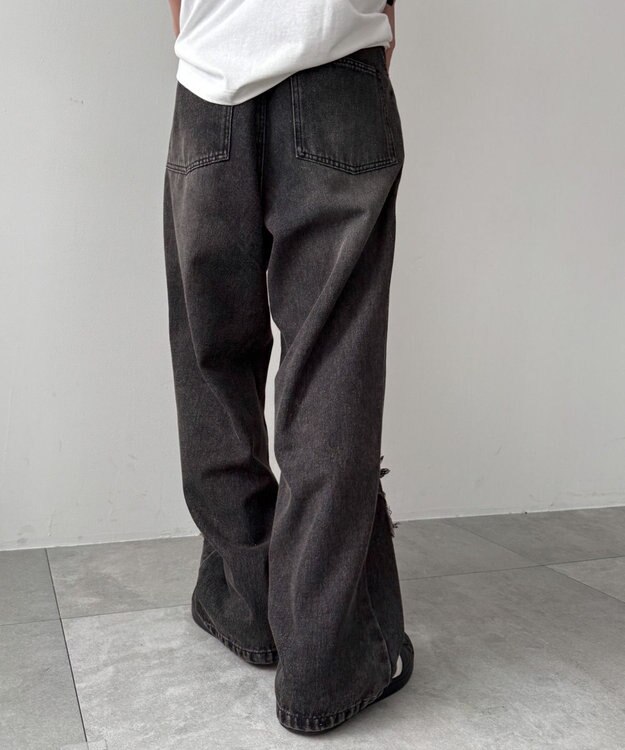 WEGO スターモチーフオーバーダイバギーパンツ ブラック