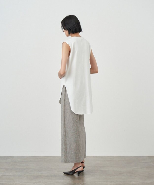 ATON LINEN RAMIE TOP | ペンシルスカート TOP GRAY