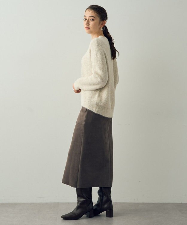 YECCA VECCA 2wayラメフェザーニット Ivory