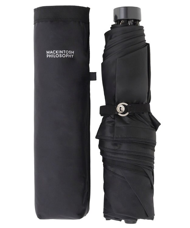 MOONBAT 【フワクール生地使用/軽量】MACKINTOSH PHILOSOPHY 遮光 晴雨兼用 折りたたみ日傘 グログラン ブラック