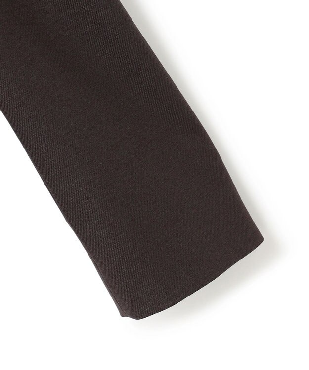 ICB 【洗える】プロヴィスウールツイル ノーカラージャケット チャコール系