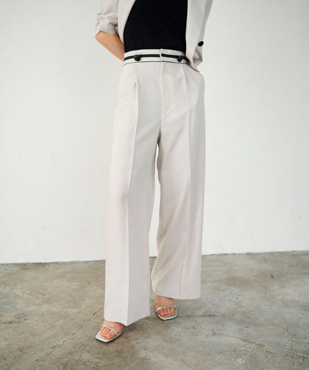 GRACE CONTINENTAL タックワイドパンツ ベージュ