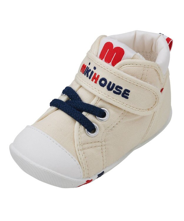 MIKI HOUSE HOT BISCUITS 【ミキハウス】【11.5-13.5cm】 ファーストベビーシューズ 白