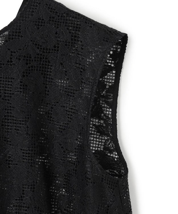 BEIGE， FLUORITE / 異素材コンビ レースブラウス Black