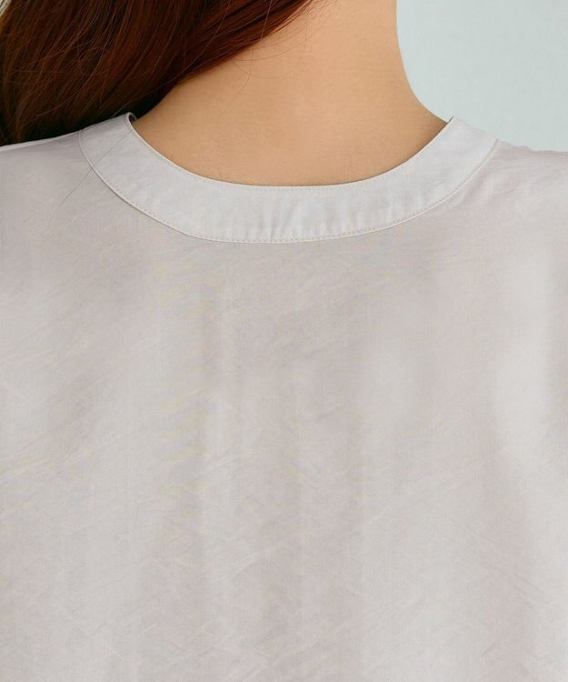 Tiaclasse 【洗える】シアーシャーリング2WAYブラウス エクリュ