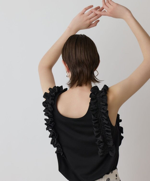 GRACE CONTINENTAL フリルカットトップ ブラック