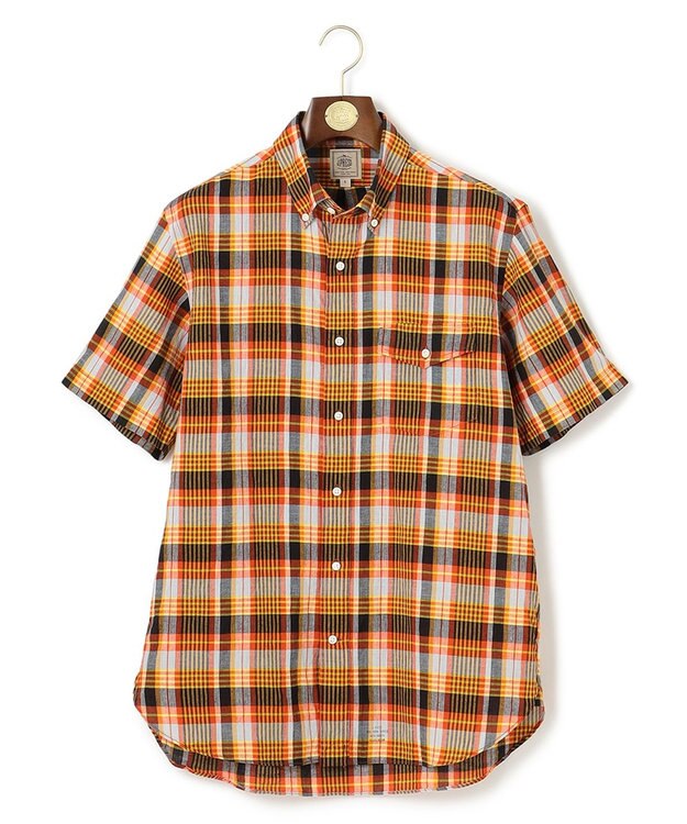 J.PRESS MEN インドマドラスチェックシャツ ライトオレンジ系3