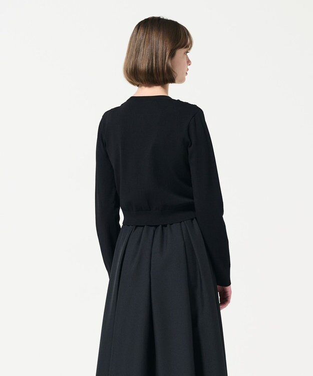 GRACE CONTINENTAL サテンコードニットカーディガン ブラック