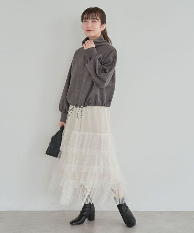 Green Parks スウェード調トラックジャケット Charcoal Gray