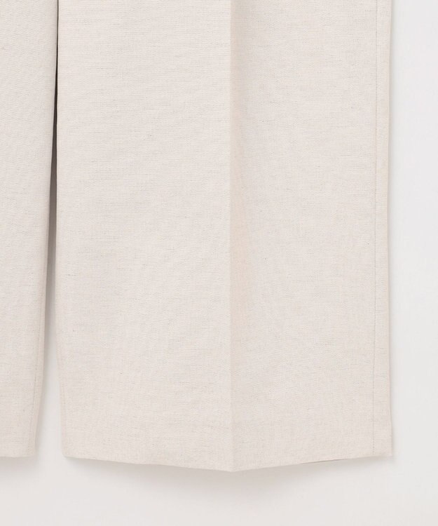 23区 【セットアップ対応/洗える】コットンリネン オックスストレッチ ワイド パンツ アイボリー系