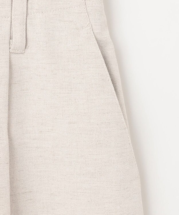 23区 【セットアップ対応/洗える】コットンリネン オックスストレッチ ワイド パンツ アイボリー系